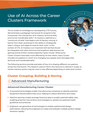 Cover page of Responsive By Design, Use of AI Across the Career Clusters Framework
