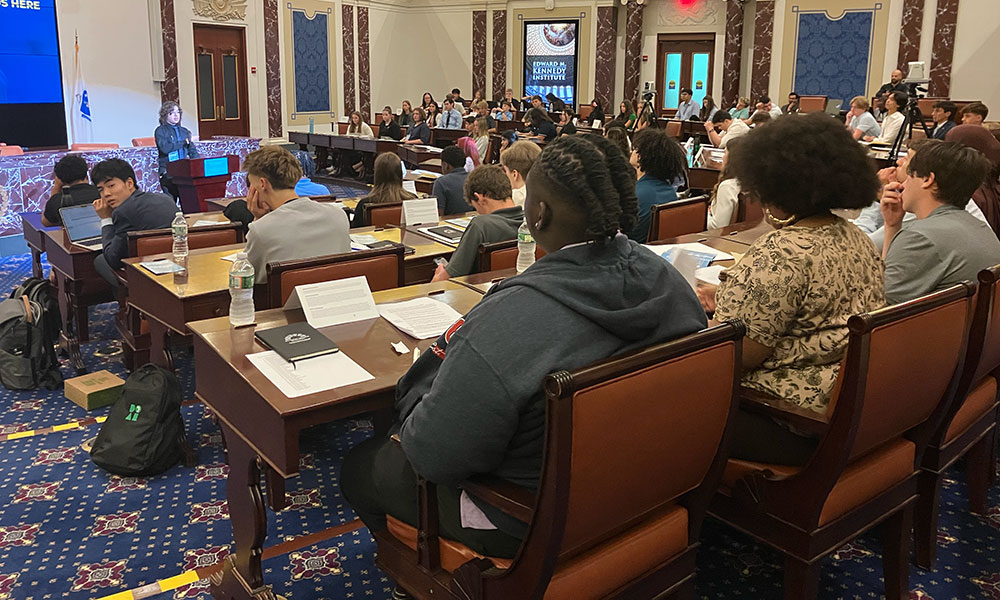 Students at the Edward M. Kennedy Institute debating AI recommendations